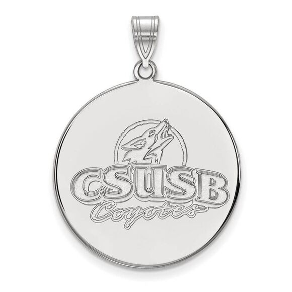 Sterling Silver California State San Bernardino XL Disc Pendant